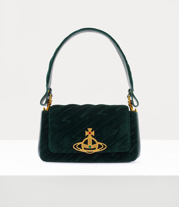 Vivienne Westwood Hazel Quilted Medium Handbag in GREEN